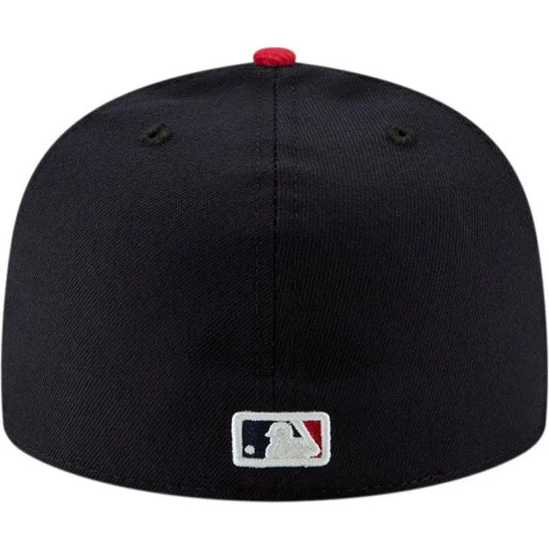 New Era Flat Brim 59FIFTY AC Perf Atlanta Braves MLB Navy Blue and Red Fitted Cap