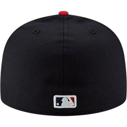 New Era Flat Brim 59FIFTY AC Perf Atlanta Braves MLB Navy Blue and Red Fitted Cap
